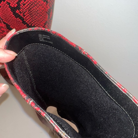 INC Red PAITON Snake Print Heeled Boots INC International Concepts - Picture 4 of 14